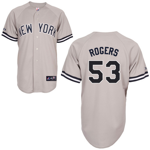 Esmil Rogers #53 MLB Jersey-New York Yankees Men's Authentic Replica Gray Road Baseball Jersey - Click Image to Close